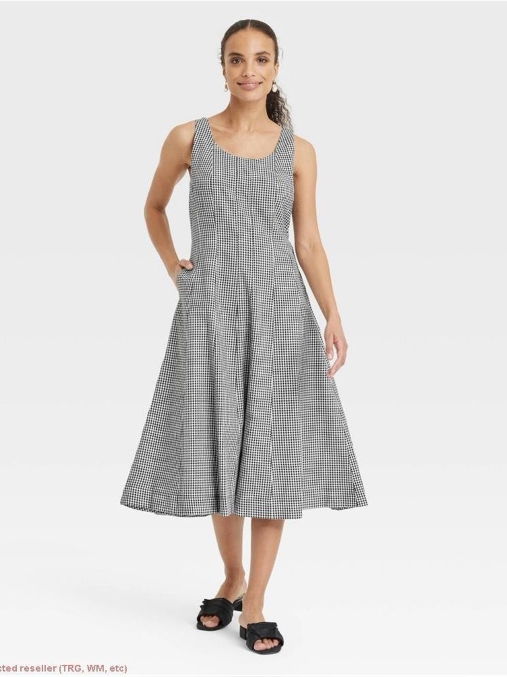 a new day Black & White Gingham Maxi Dress